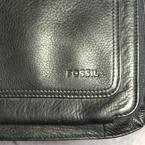 FOSSIL Leather crossbody shoulder bag black - Picture 4 of 16